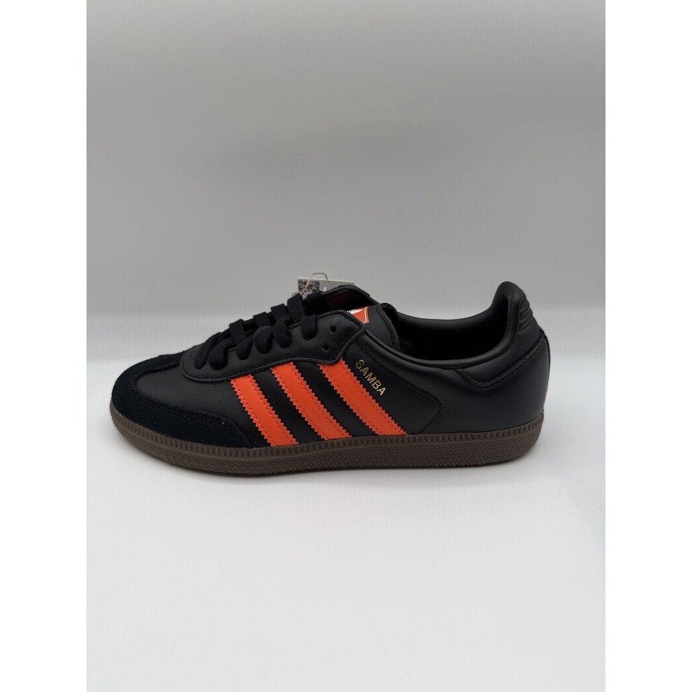 Adidas Samba OG, Men's 5, EU 37 1/3,Black-Impact Orange, Gum Sole, JR0910, NIB